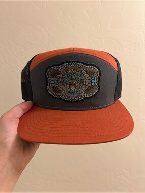 Richardson 168 “Hella High Chiefin” Trucker Hat | Snapback | Gray & Rust Orange